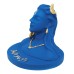 VOILA Polyvinyl Chloride Lord Adiyogi Shiva Statue Mahadev Murti for Car Dashboard Decorative Showpiece Blue